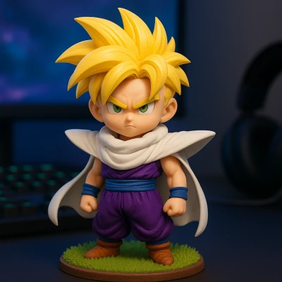 Chibi Super Saiyan Gohan – Mô Hình 3D Có Đế Cỏ