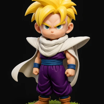 Chibi Super Saiyan Gohan – Mô Hình 3D Có Đế Cỏ