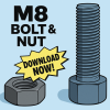 Ốc Vít và Đai Ốc M8 × 1.25 mm (In 3D, Ren ISO Metric) - Thumbnail 1