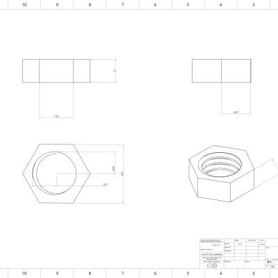Vít và Ec-măng M10 (In 3D, Ren ISO Metric)