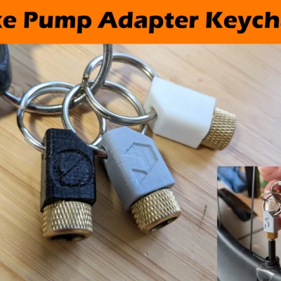 Móc Khóa Giữ Bộ Chuyển Đổi Bơm Xe Đạp | Presta sang Schrader (AV sang SV) | In 3D – 3 Phiên Bản
