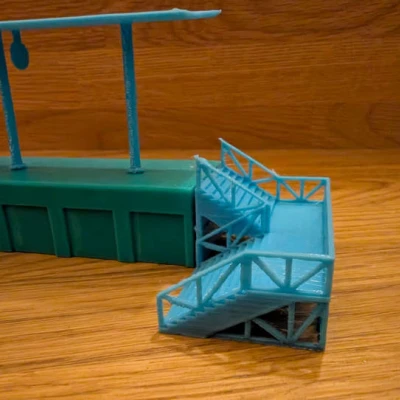 Cầu thang sân ga tàu H0, Bahnsteig Treppe Eisenbahnstation 1:87