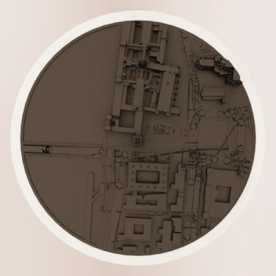 Bản Đồ Địa Hình Tròn Big Ben & Westminster - London STL