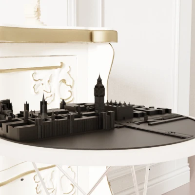 Bản Đồ Địa Hình Tròn Big Ben & Westminster - London STL