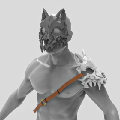 Mặt Nạ Đầu Chó Sói In 3D Cho Cosplay & Halloween