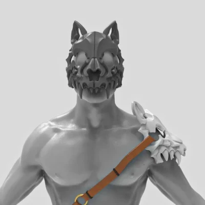 Mặt Nạ Đầu Chó Sói In 3D Cho Cosplay & Halloween
