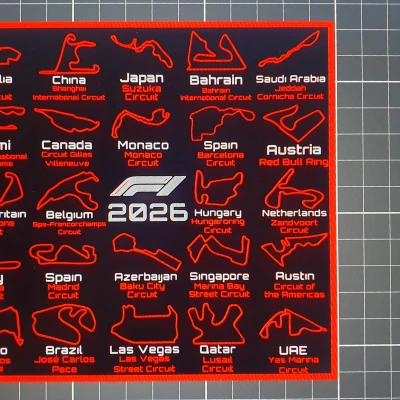 Lịch để bàn F1 2026 In 3D