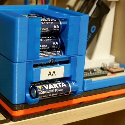 Hộp đựng pin Gridfinity xếp chồng nam châm