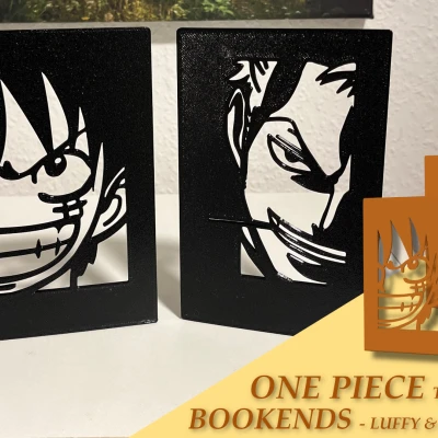 Chặn Sách/Kệ Sách - Chủ Đề One Piece (Luffy & Zoro)