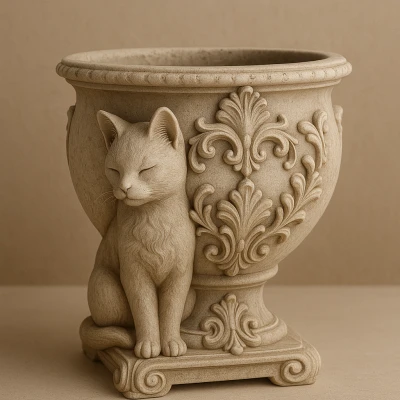 Chậu Cây Mèo Vàng Kiểu Baroque Sang Trọng