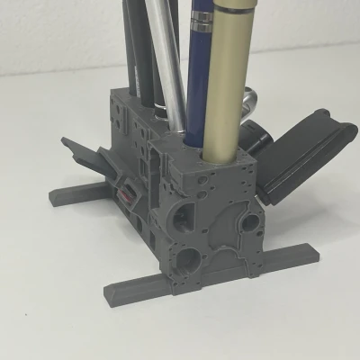 Khuôn Đựng Bút Hình Khối Động Cơ 6 Xi-lanh (USB, Thẻ Nhớ)