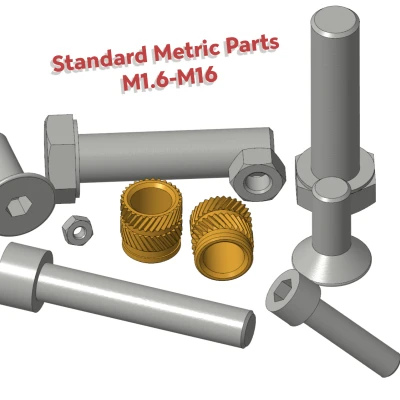 Ốc, vít và phụ kiện M1.6-M16 cho CAD (STEP)