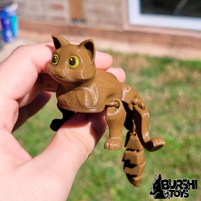 Mèo Flexi (có file 3mf) - In Không Cần Lắp Ráp - Mèo Khớp - Flow