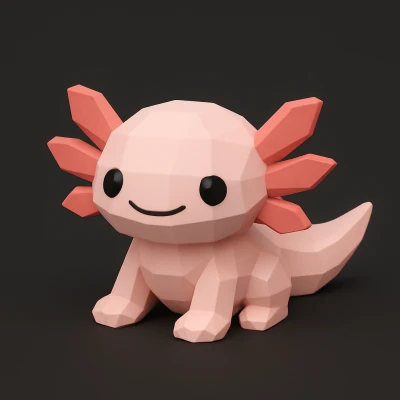 Mô Hình Axolotl Low Poly Đáng Yêu