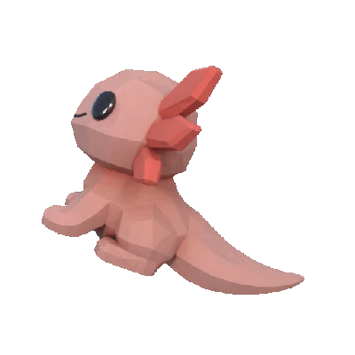 Mô Hình Axolotl Low Poly Đáng Yêu