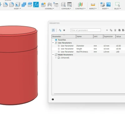 Tạo Lọ Theo Thông Số (Autodesk Fusion)