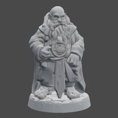 Mô hình D&D NPC Chú Lùn Võ Sư In FDM Không Cần Support