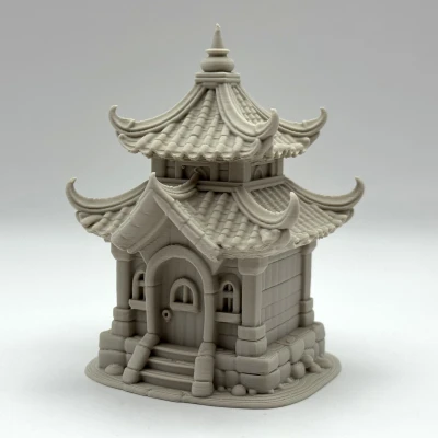 Mô Hình Chùa Phật Giáo Thu Nhỏ Dễ In