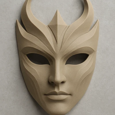 Mặt Nạ Vàng Thần Thánh – Mô tả Mặt Nạ Trang Trí In 3D