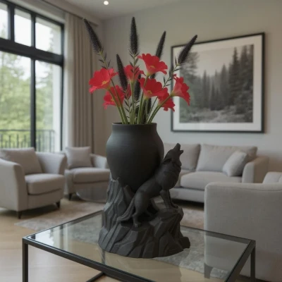 Mẫu Bình Sói Hú – Trung Tâm Bàn Ăn Đậm Chất Thiên Nhiên Có Thể In 3D