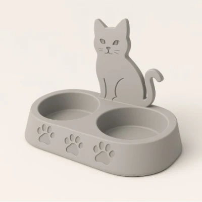 Chén Ăn Đôi Cho Mèo PatiPati – Chén Đựng Thức Ăn & Nước Uống