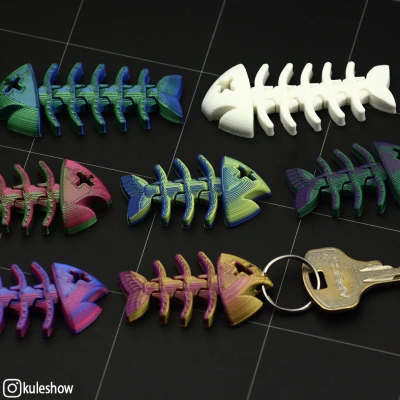 Móc khóa Flexi Xương Cá (Flexi Fish Bone keychain)