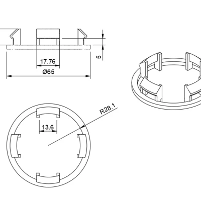 Bộ Chuyển Đổi Nắp Trung Tâm Mâm Xe VW Golf