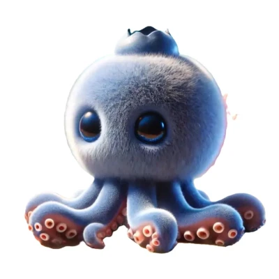Mô Hình 3D Bluberinni Octopussini - Tạo Bởi AI
