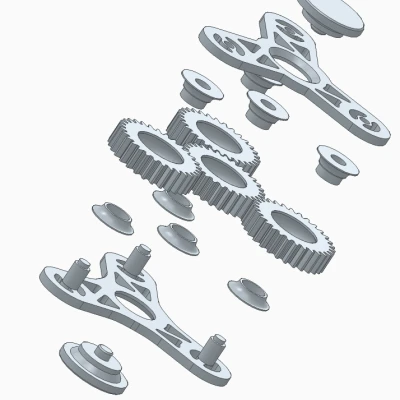 Con Quay 4 Bánh Răng Với Vòng Bi Bi Airsoft (Lắp Tự Dính)