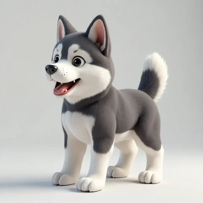 Chó Husky - Mô hình Chó Husky Chi Tiết Cao