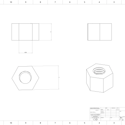Ốc Vít và Đai Ốc M4 × 0.7 mm (In 3D, Ren ISO)
