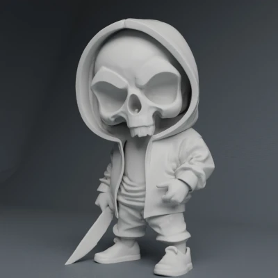 Chàng Trai Cool Ngầu Skull Áo Hoodie Kèm Dao và Phiên Bản Keychain!