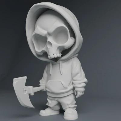 Thằng Nhóc Đầu Lâu Ngầu Cầm Rìu (Có Bản Keychain)!