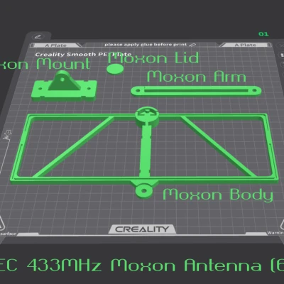 Ăng-ten TC3EC 433MHz Moxon - Thiết kế bởi TA3NT