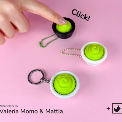 Clicker Wasabi, Móc Khóa Clicky Đồ Chơi Giảm Căng Thẳng Cho Bộ Sưu Tập Sushi Của Bạn