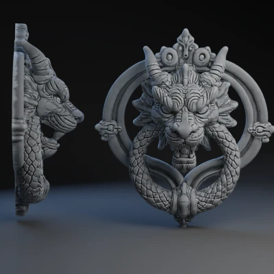 Chi tiết Cửa Khắc Rồng Phong Cách Gothic Trang Trí