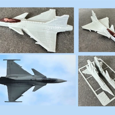 Mô hình Saab JAS-39 Gripen dạng kit card