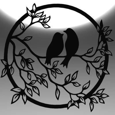 Chim trên cành: Minh họa nghệ thuật đường nét duyên dáng