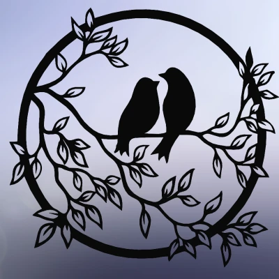 Chim trên cành: Minh họa nghệ thuật đường nét duyên dáng