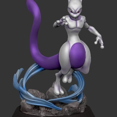 Mô hình 3D nhân vật Mewtwo Pokemon