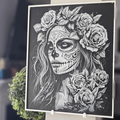 Mô hình La Catrina Đen Trắng Hueforge