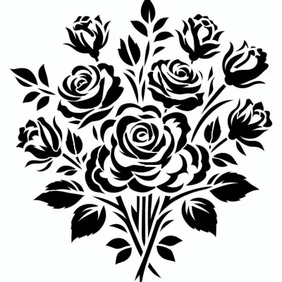 Khuôn vẽ: Hoa hồng 1