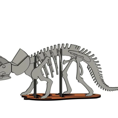 [3Dino Puzzle] Khủng long Triceratops Phong cách Cổ điển