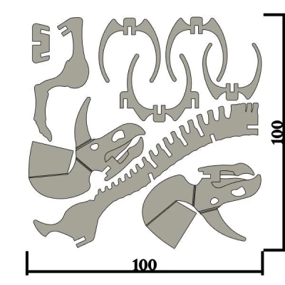 [3Dino Puzzle] Khủng long Triceratops Phong cách Cổ điển
