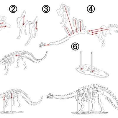 [3Dino Puzzle] Khủng long Brontosaurus (Apatosaurus cổ điển)
