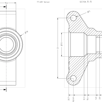 Tamiya TT-02 Cùi chỏ sau || Rear Hub