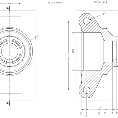 Tamiya TT-02 Cùi chỏ sau || Rear Hub