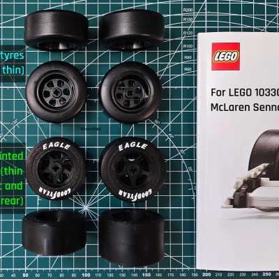 Lốp/Bánh xe chân thực cho xe LEGO 10330 McLaren Senna F1