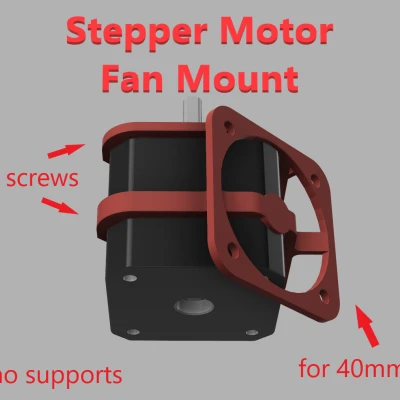 Clip'n'Cool: Đế gắn quạt 40mm không cần dụng cụ cho motor stepper trục X của Elegoo Neptune 3 và 4 Series