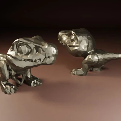 Khủng Long Bạo Chúa T-Rex Nhỏ Dễ Thương - Chi Tiết và Low Poly